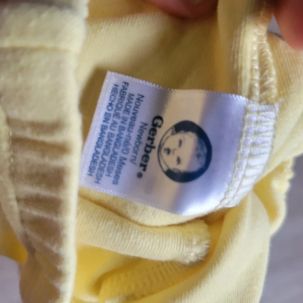 Gerber Leggings Unisex Newborn Yellow Solid Cotton Elastic Waist Casual Basic